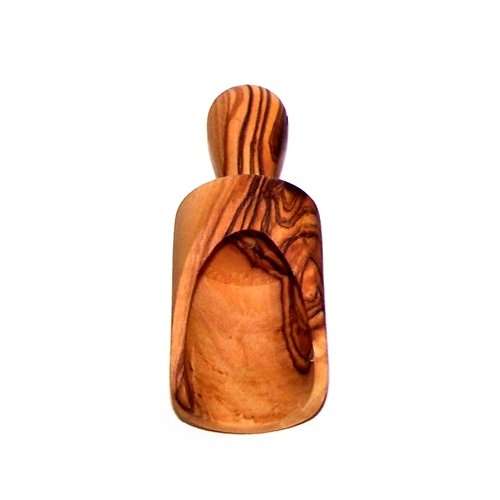 Cucharita o pala de sal de madera de olivo hecha a mano - Tamaño pequeño (Longitud 3 pulgadas)