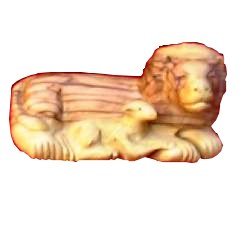 Holy Land Market Lion with Lamb - olive wood figure - one piece, Revelation 5:5-6 (17.5x8.5x7 cm OR 7 Inches wide)