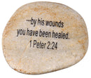 Holy Land Market Extra Large Engraved Inspirational Scripture Biblical Natural Stones Collection - Stone XIII : 1 Peter 2:24 :" by his Wounds You Have Been Healed.