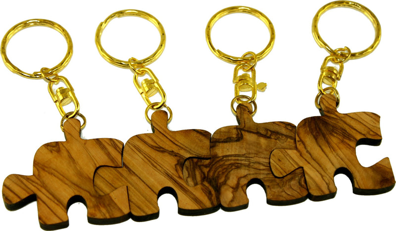 Holy Land Market Autism Puzzle Olive Wood Keys Chain or Ring - Family, Friends or Lovers Forever Symbol