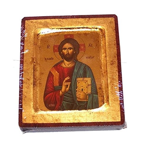 Holy Land MarketJesus Christ Pantocrator Icon with sheets of Gold (Lithography) ( 5x 4 inches )