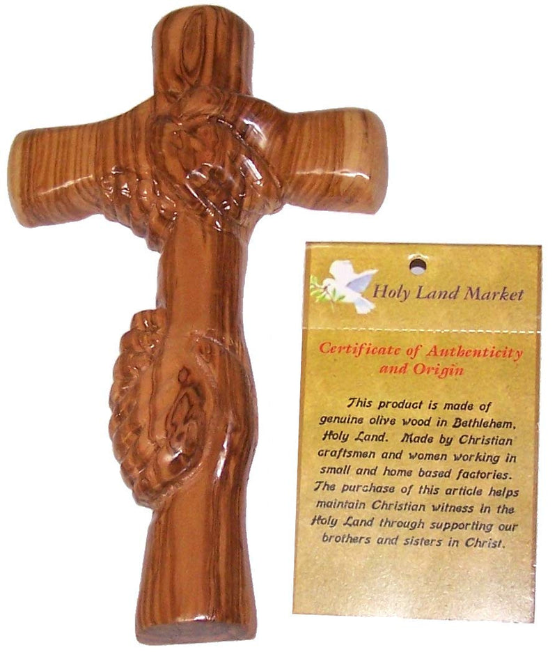 Holy Land Market Olive Wood Reconciliation Cross (19.5 cm OR 7.85 Inches)