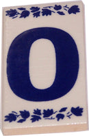 Holy Land Market Numeral Zero Painted Tile from Jerusalem - 3x1.5 Inches - Asfour Outlet Trademark