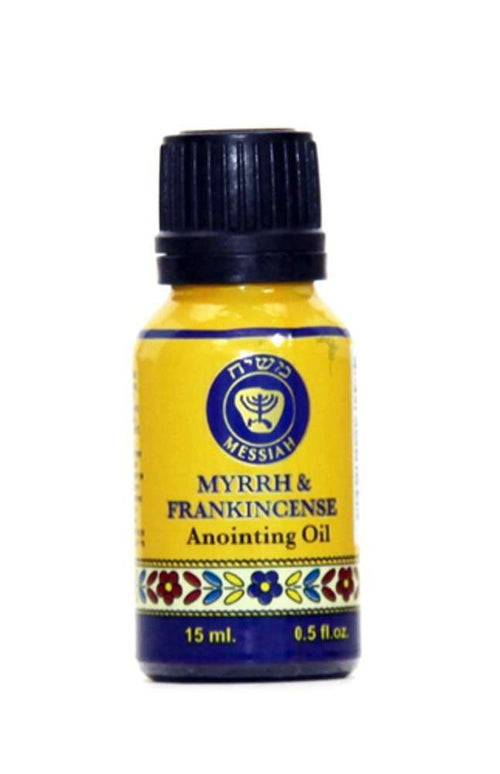 Aceite de unción de incienso y mirra de Ein Gedi en su nueva y sorprendente presentación, botella de vidrio azul cobalto - Aceite de unción - 15 ml (0.5 fl. oz.)