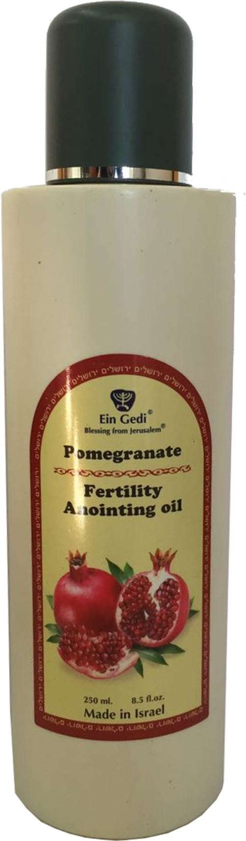 Aceite de unción de fertilidad de Granada de Ein Gedi tamaño grande - aceite de unción - 250 ml (8.5 fl. oz.)