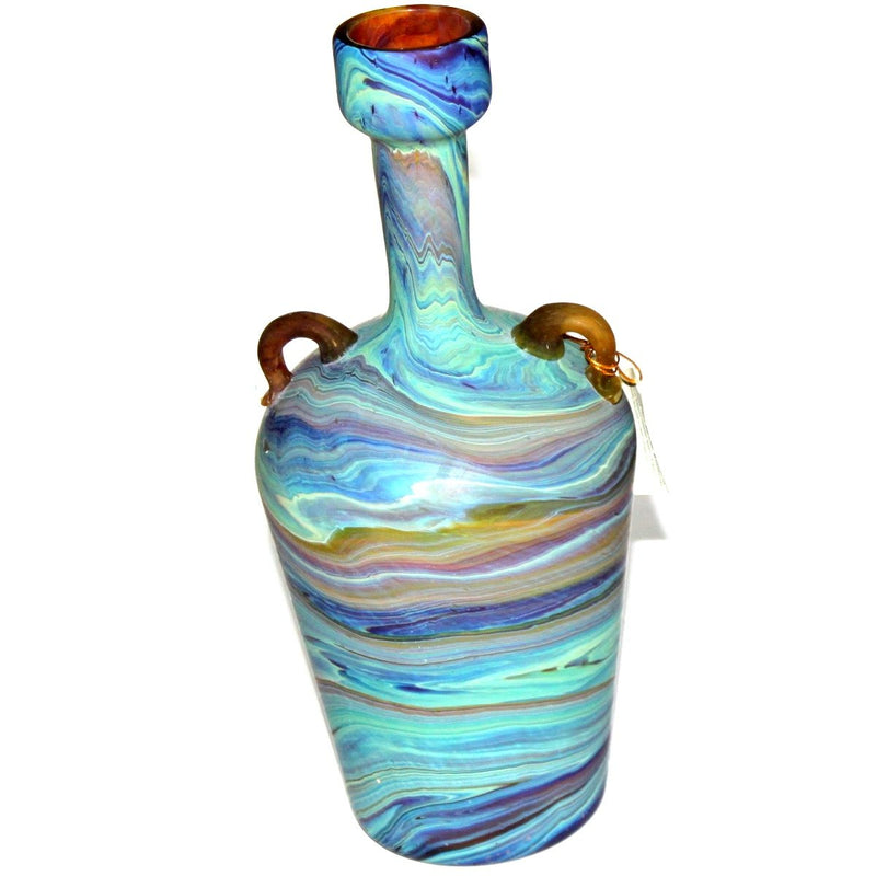 Hiram Style Phoenician - Ancient Beauty Phoenician Glass Vase. Each is Unique. Museum Quality Looks and Feels(9.2 Inch)