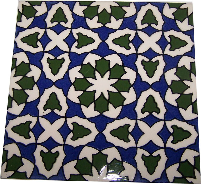 Azulejo Modular Pintado a Mano de Jerusalén Modelo VI - 6 Pulgadas - Marca Asfour Outlet