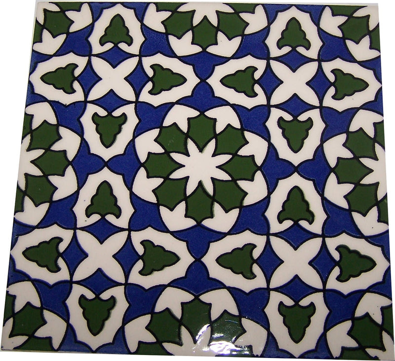 Modular Hand Painted Tile from Jerusalem Model VI - 6 Inches - Asfour Outlet Trademark