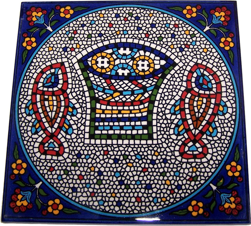 Modular Hand Painted Tile from Jerusalem Model IX - 6 Inches - Asfour Outlet Trademark
