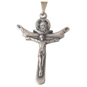 Trinity Rosary crucifix - Pewter (3.5x2.5cm-1.5x1)