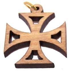 Cruz de madera de olivo PattEe con láser (6 cm o 2.36" de largo)
