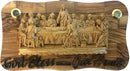 OLive wood Last Supper Plaque Hand Made in Bethlehem Holy Land with Alabaster / Ceramic clay