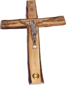 Holy Land Market Rugged with Rustic/bark Edges Olive Wood Cross/Crucifix from Bethlehem