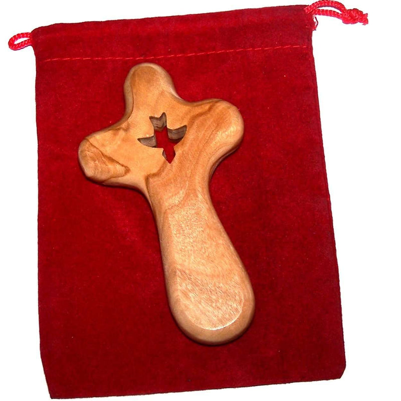 Paquete de la Cruz del Espíritu Santo El Consolador. Viene con caja de regalo, bolsa de terciopelo y tarjeta de la oración del Señor - Cruz de 4"