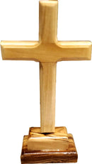 Holy Land Market Standing or Table Altar Olive Wood Cross