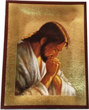 Holy Land Market Lord Teach us How to Pray Icon with Sheets of Gold (Lithography) - (7x5 inches)