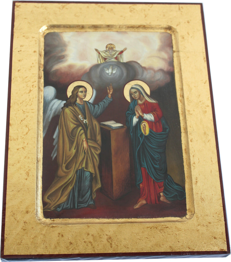 Holy Land Market Annunciation - Visitation Icon with sheets of Gold (Lithography)