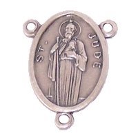 Saint Jude Center - Impossible or Desperate Causes Saint Pewter Rosary triang.