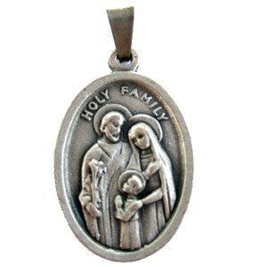 Holy Family - Pewter medal (2x1.5 cm-0.8x0.6")