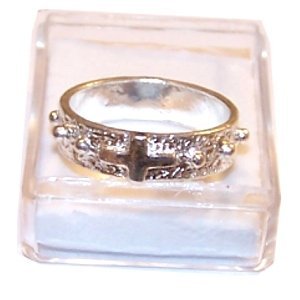 Sterling Silver Finger Rosary Ring (925 Sterling Silver - Glossed - many sizes) - American Standard ring Sizes are liste
