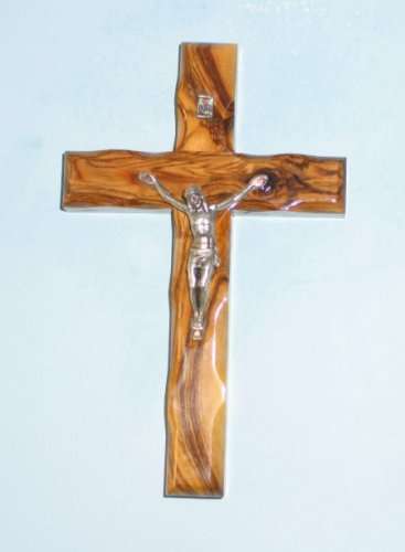 Cruz y crucifijo de madera de olivo de ocho pulgadas (8) de Belén