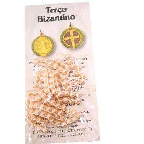 Rosario bizantino de San Benito (41cm o 16.1") - hecho con cuentas de perla sintética...