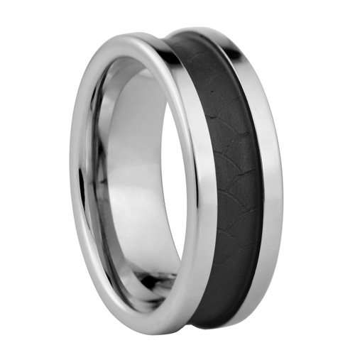 Anillo de tungsteno con revestimiento negro de 18K IP - 8mm de ancho