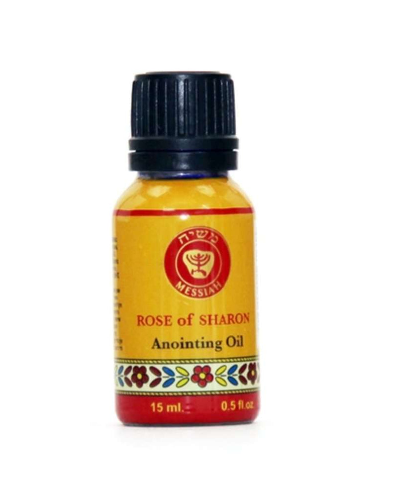 Aceite de unción Rosa de Sharon del Mercado de Tierra Santa de Ein Gedi en su nueva y sorprendente botella de vidrio azul cobalto - Aceite de unción - 15ml (0.5 fl. oz.)