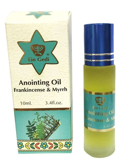 Aceite de Unción de Incienso y Mirra de EIN Gedi en su Nueva Botella de Vidrio Roll-On - Aceite de Unción - 10ml (0.34 fl. oz.) por Ein Gedi