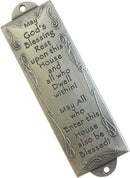 Holy Land Market Shema Metal Blessing Mezuzah with Scroll
