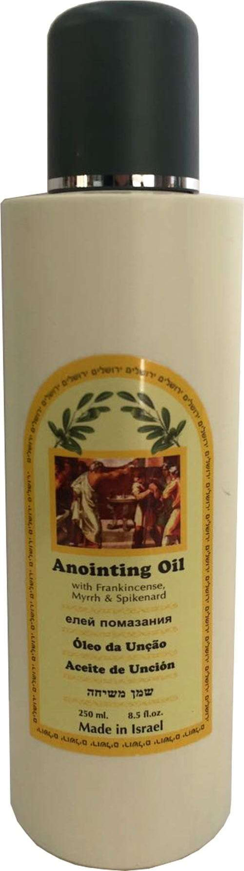 Aceite de unción de mirra, incienso y nardo del Mercado de Tierra Santa de Ein Gedi tamaño grande - Aceite de unción - 250 ml (8.5 fl. oz.)