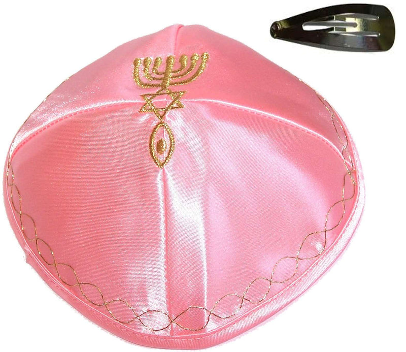 Holy Land Market Satin Kippah with Messianic Sign Embroidered