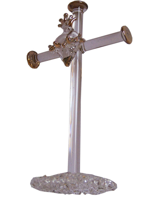 Vidrio soplado a mano - Cruz - Sagrado Corazón de nuestro Señor de la Tierra Santa (Miniatura)