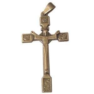 Crucifijo de Rosas del Rosario - Bronce (5x2.7cm-2x1.1")