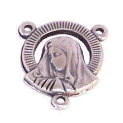 Centro de Madre María y Sagrado Corazón - Rosario de peltre Triángulo (1.7 cm - 0.7 in.