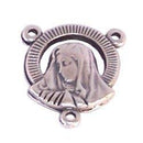 Mother Mary and Sacred Heart Center - Pewter Rosary Triangle (1.7cm - 0.7 inc.