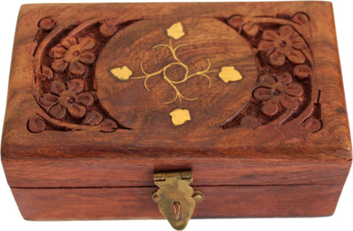 Decorative box - wooden 5 x 3 x 1.4 Inches ( carved by Hand ) by Holy Land Market