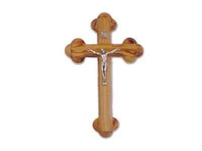 Cruz de Madera de Olivo con Crucifijo "La Cruz de las Catorce Estaciones" (5 pulgadas de alto)