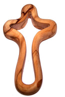 Hand Cross Carved with Comfort Cross Shape All The Way Through Package. Comes with Gift Box,Velvet Bag & Lord's Prayer Card - 4" Cross