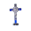 Holy Land Market Saint Benedict Small Crucifix with Sticker for Car or Table (3 inches)