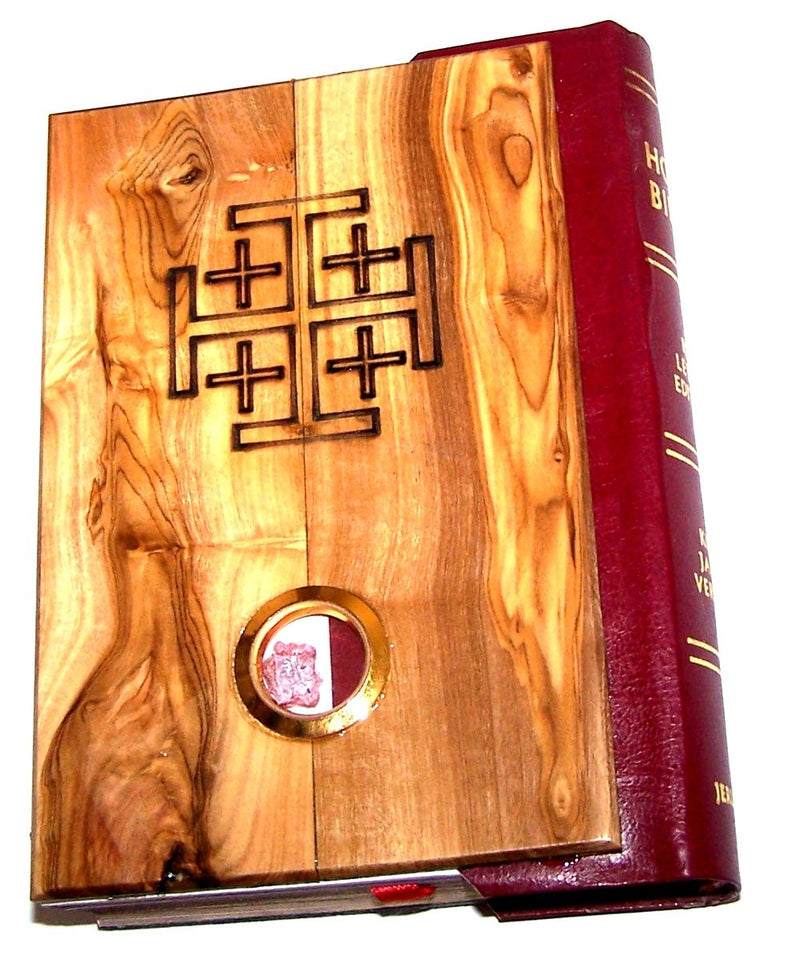Olive Wood Millennium Bible with 'Incense' ~ Red-letter King James Version of the Old and the New Testament