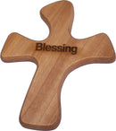 Hand Cross that will sit in your hand comfortably - BLESSING - model ( 4.5 x 3.75 Inches )