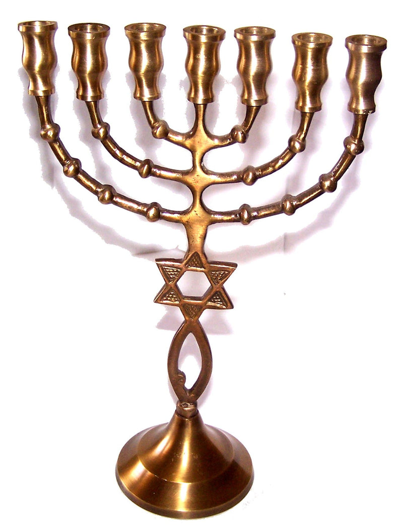 The Messiah Menorah Gift - Solid and heavy Menorah Gift - 24.5cm or 10 inches high.