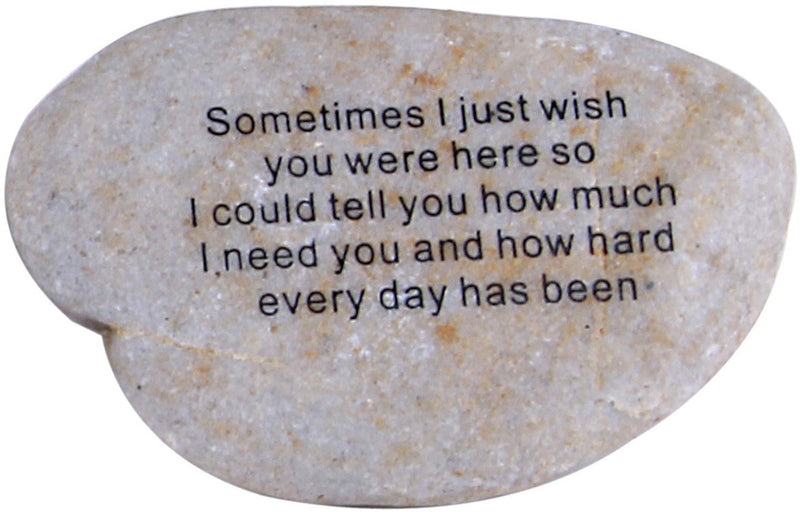 Holy Land Market - Sometimes I Just Wish Extra Large Engraved Natural Stones from The Holy Land : 4-5 Inches