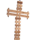 Holy Land Market Olive Wood Cross from Bethlehem with a Certificate and Lord Prayer Card