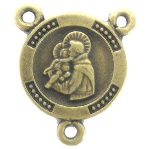 St. Anthony of Padua - Miracle Worker - Bronze center (1.6cm-0.6")