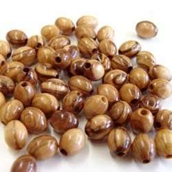 Cuentas de Rosario 9x7mm del Mercado de Tierra Santa (60 Cuentas) - Madera de Olivo de Belén