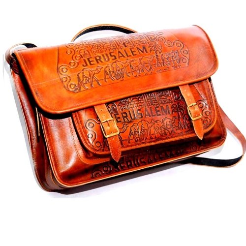Holy Land Market Laptop or Business Original Leather Bag - Shoulder Strap can be Removed - Meduim (14 x 10 inches)