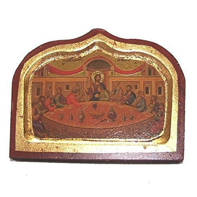 Holy Land Market Last Supper Icon with Sheets of Gold (Lithography)