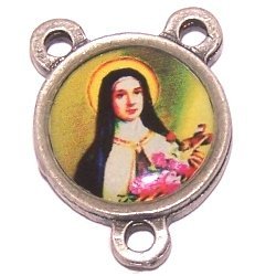 St. Theresa of Lisieux - resined center - Pewter (1.4 cm - 0.55")